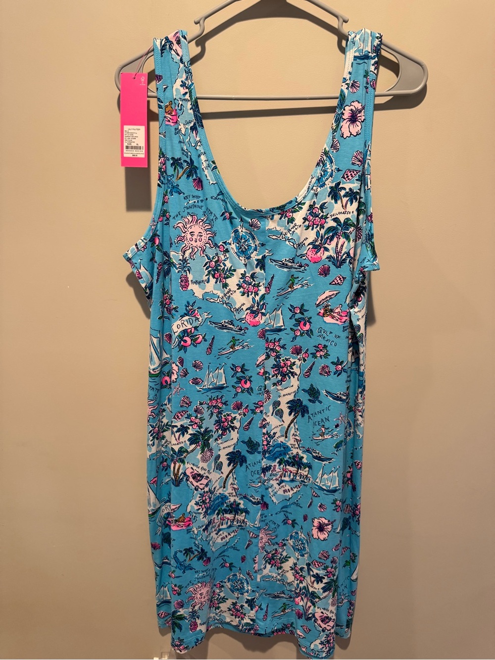 NWT Lilly Pulitzer Newberri Tank Dress in Amalfi Blue Lillys Roadtrip - Picture 7 of 8
